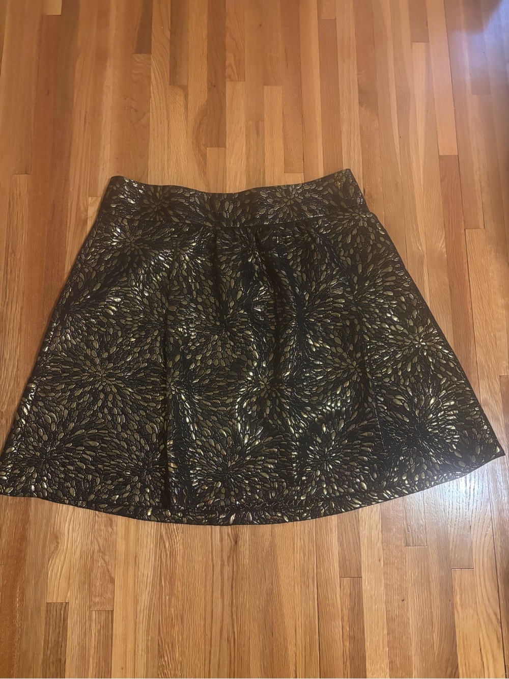 Lane Bryant Black and Gold Metallic Party Skirt Size 16